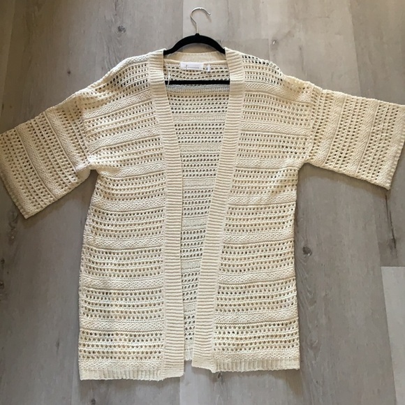 Anthropologie open mix knit cardigan beige one size‎ lagenlook oversized duster - Picture 7 of 11